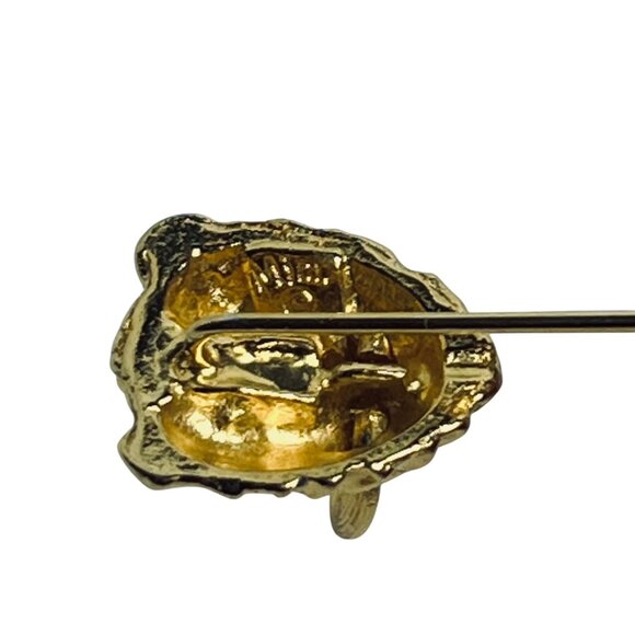 Vintage MIMI Gold Tone Lion Head Door Knocker Stick Pin (6076) - Picture 4 of 5